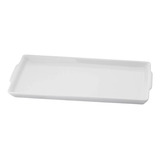 Travessa Porcelana Branca Rasa Grande Bandeja Assadeiras