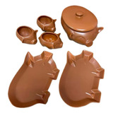 Travessa Sopeira Porco Bowl Em Ceramica Kit Feijoada 6 Peças