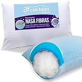 Travesseiro Alto De Espuma Nasa Com Conforto Térmico Gelsense E Fibra Siliconada Antialérgico BF Colchões