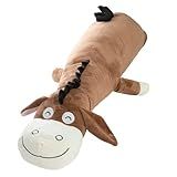 Travesseiro Corpo Anatômico Animais De Pelúcia  Vários Modelos  Confortável Para Dormir  Xuxão Burro Marrom 