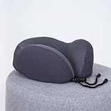 Travesseiro De Viagem Off Night Cinza I Wanna Sleep Suporte Ergonômico Memory Foam Compacto Portátil E Versátil Ideal Para Viagens De Avião Carro E Ônibus
