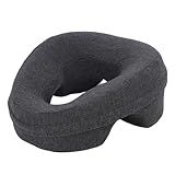 Travesseiro Facial Para Dormir- Travesseiro Facial De Espuma De Memória- Suporte 3D Para Dormir Em Casa- Uso Em Salão De Beleza -Cinza Escuro-