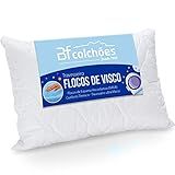 Travesseiro Flocos De Espuma Viscoelástica Antialérgico Macio NASA 50x70x14cm BF Colchões