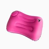 Travesseiro Inflável Ergonômico Confortável Compacto Leve Ajustável Ideal Para Viagens Descanso Alívio Lombar Pescoço PVC Suave Fácil Limpeza Transporte Rosa