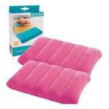 Travesseiro Inflável Infantil Camping Intex 2 Unidades Cor Rosa