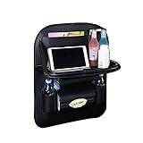 TreeLeaff Organizador De Assento Traseiro Para Carro Protetor De Encosto De Couro Sintético Com 9 Bolsos Organizador De Armazenamento De Carro Com Mini Suporte Prateleira De Mesa Universal Para Armazenamento De Crianças Bolsa De Armazenamento De Tapete Acessório De Viagem