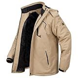 TREKEK Jaqueta Masculina De Esqui De Inverno Quente De Lã Impermeável Para Uso Ao Ar Livre Montanhas Caminhadas Casaco De Chuva E Neve Caqui G