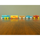 Trem Brinquedo Vintage Coleção Madeira Locomotiva Anos 50