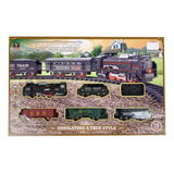 Trem Ferrorama Infantil Locomotiva Com Luz Trilhos E Vagões