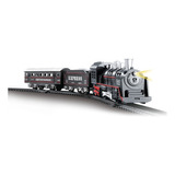 Trem Locomotiva Com Pista 67 5cm Luz E Som Dm Toys