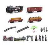 Trem Locomotiva Ferrorama Brinquedo 4 Vagões E 14 Trilhos 