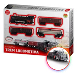 Trem Trenzinho Ferrorama Locomotiva Com Luz E Som Dm Toys