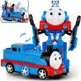 Trem Trenzinho Thomas Tk - 1177 Vira Robô Musical Com Luz E Som Cor Azul Toy King