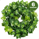 Trepadeira Artificial 3 Cordão Hera Folha Planta Corrente 6 Metros Realistas Ex Decor