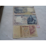 Tres Cédulas Portuguesas 100 100 E 500 Escudos 158