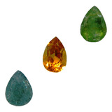 Três Pedras Preciosas Lapidação Lágrima 2,5ct (0,5g) Cód011l