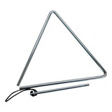 Triângulo Cromado Alumínio Para Forró Baião Xote Profissional 30x30x30 Cm Com Batedor Instrumento Musical Resistente