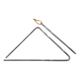 Triângulo Grande 30 Cm Cromado Em Metal Com Baqueta