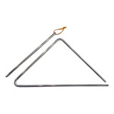 Triângulo Médio 25 Cm Cromado Em Metal Com Baqueta