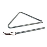 Triângulo Pequeno 15 Cm Cromado Em Metal Com Baqueta