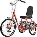 Triciclo Adulto Dobrável Triciclos Adultos De 20 Polegadas Bicicleta De 3 Rodas Estrutura De Aço Carbono Passo A Passo Baixo Triciclos De 3 Rodas Com Cesta Removível Laranja 45HaoAMZ