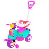 Triciclo Carrinho Pedal Empurrador Infantil Avespa Pink