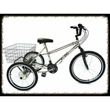Triciclo De Alumínio Aro 26 21 Marchas Shimano