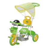 Triciclo Infantil 2 1 Toldo Luzes Música Verde   Importway