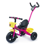 Triciclo Infantil 2 Em 1 Pedal Cesto Passeio Mega Compras Cor Rosa