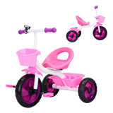 Triciclo Infantil 3 Rodas Pedal Passeio Motoca Velotrol Jony Cor Rosa
