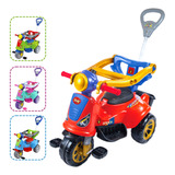 Triciclo Infantil Avespa Com Empurrador E Proteção Lateral