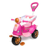 Triciclo Infantil Avespa Princesas Rosa Com Empurrador Maral Cor Pink