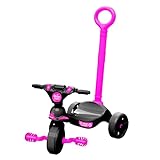 Triciclo Infantil Black Racer Pink Com Empurrador Xalingo