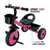Triciclo Infantil C duas Cestinhas Até 25 Kg 762 Zippy Toys Cor Rosa
