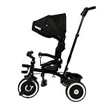 Triciclo Infantil Com Empurrador 2 Em1 Waygo Preto Maxi Toys