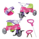 Triciclo Infantil Motoca Rosa Pedal Haste
