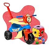 Triciclo Infantil Para Passeio Motoca Velotrol Criança Com Haste Pedal Menino E Menina  Vermelho 