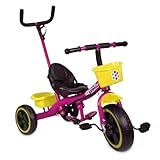 TRICICLO INFANTIL PASSEIO PEDAL 2 EM 1 CESTO MEGA COMPRAS Rosa 