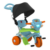 Triciclo Infantil Velotrol Azul Com Capota