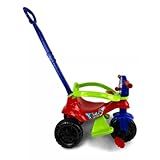 Triciclo Menino - Triciclo Com Empurrador- Carrinho De Bebê- Andador Quadriciclo Menino- Carrinho De Passeio Com Pedal - Seguro E Divertido-