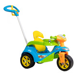 Triciclo Motoca A Pedal Baby De Passeio Trike Infantil Para Criança Menino E Menina Com Empurrador E Suporte Para Bolsa Cor Azul Biemme