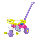 Triciclo Motoca Infantil C Empurrador Festa Rosa Magic Toys