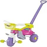 Triciclo Motoca Infantil Tico Tico Festa Rosa Com Empurrador Para Menina