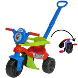 Triciclo Motoca Kemotoca Kendy Baby Dog Suporta 16kg Com Empurrador Cor Rojo Y Azul