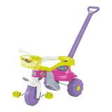 Triciclo Velotrol Motoca Infantil Empurrador Bebê Cor Rosa