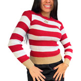 Tricot Listrado Feminino Tendencia