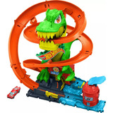 Trilha Hot Wheels Jurassic World T rex Vs Fire Station 36 Cm Colorida Multicolorida