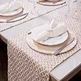 Trilho Caminho De Mesa 1 60 Jacquard Estampado 01 Geométrico Bege 