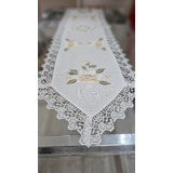 Trilho De Mesa 40x150cm Guipir Caminho Bordado Renda Croche