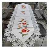 Trilho De Mesa 40x150cm Guipir Caminho Bordado Renda Croche